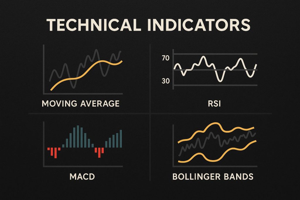 آشنایی با اندیکاتورها در تحلیل تکنیکال: میانگین متحرک، RSI، MACD و باند بولینگر